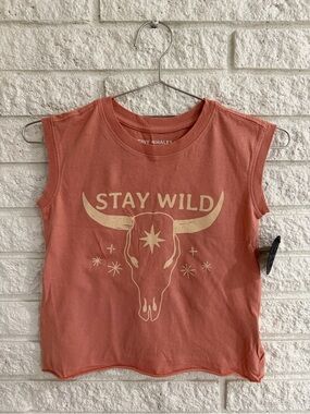 Tiny Whales Kids' Coral 'Stay Wild' Graphic Muscle Tank